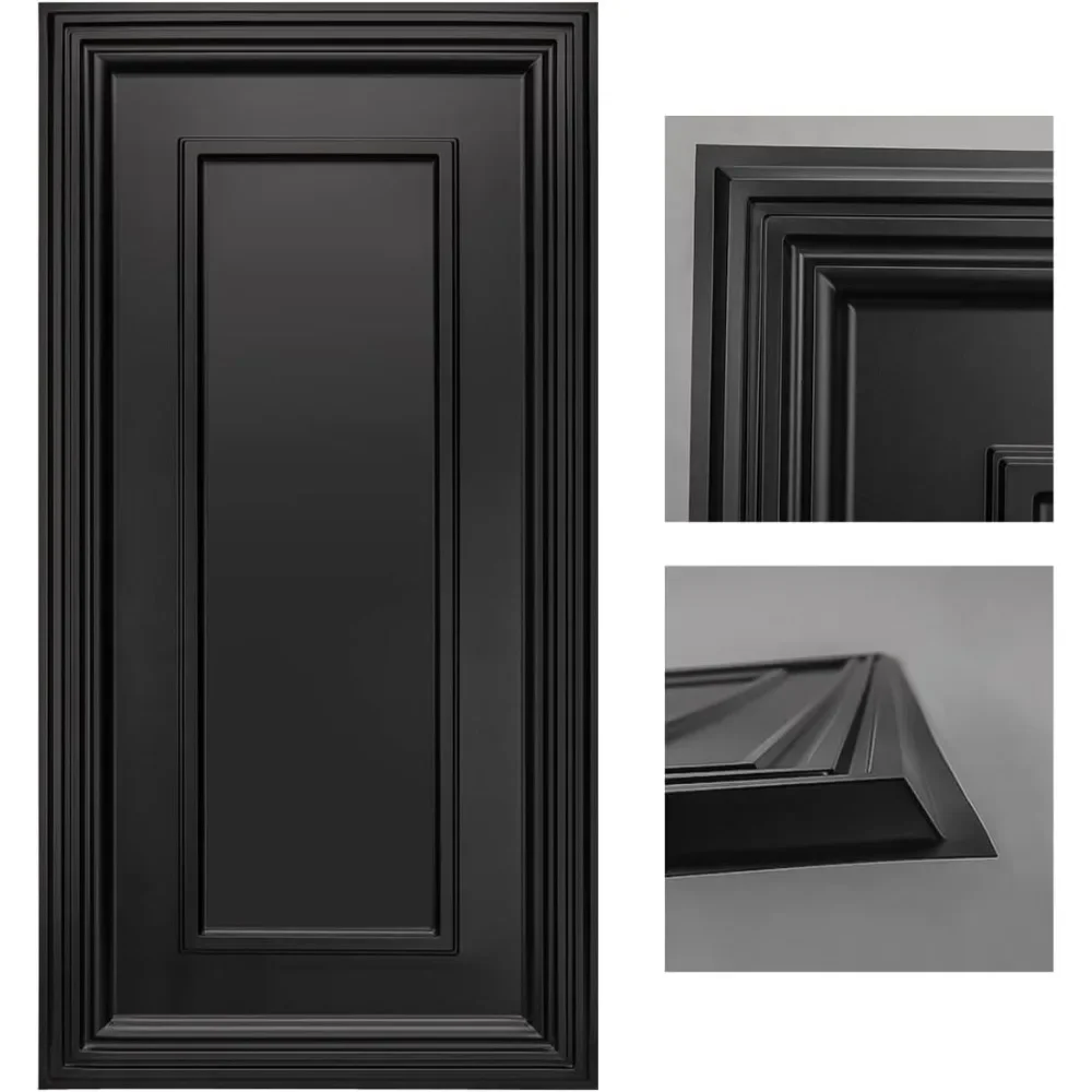 بلاط السقف المتدلي لأثاث الحدائق، 24 × 48 بوصة. أسود (24 عبوة)