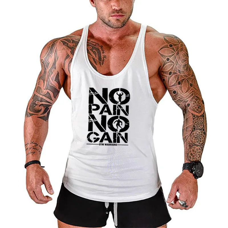 Men's Running Vests Bodybuilding Stringer Tank Tops Cotton Gym Clothing Summer Sleeveless Shirt Sports Singlets Workout Tanktop