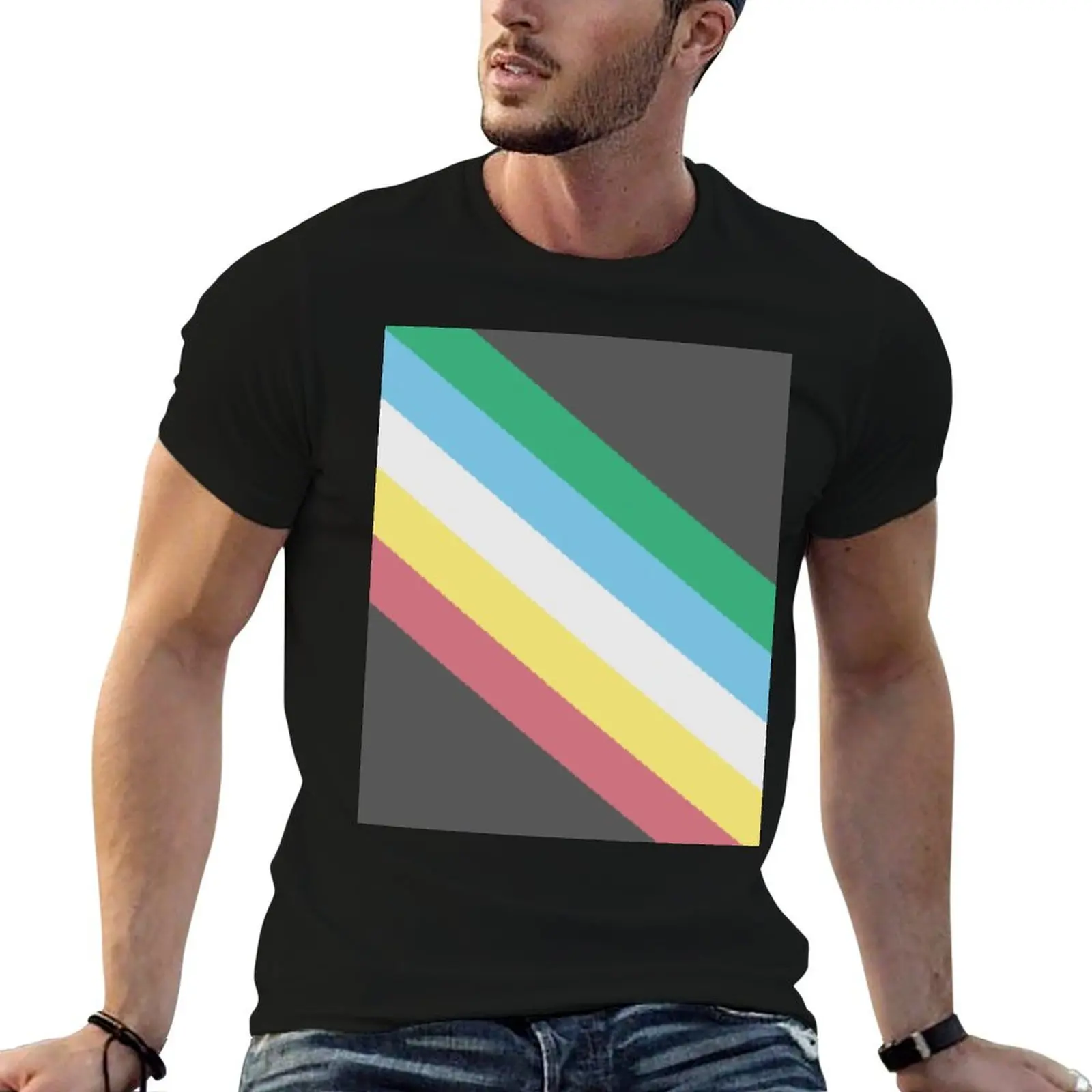 Disability Pride Flag T-Shirt Big and Tall Short Sleeve Tee