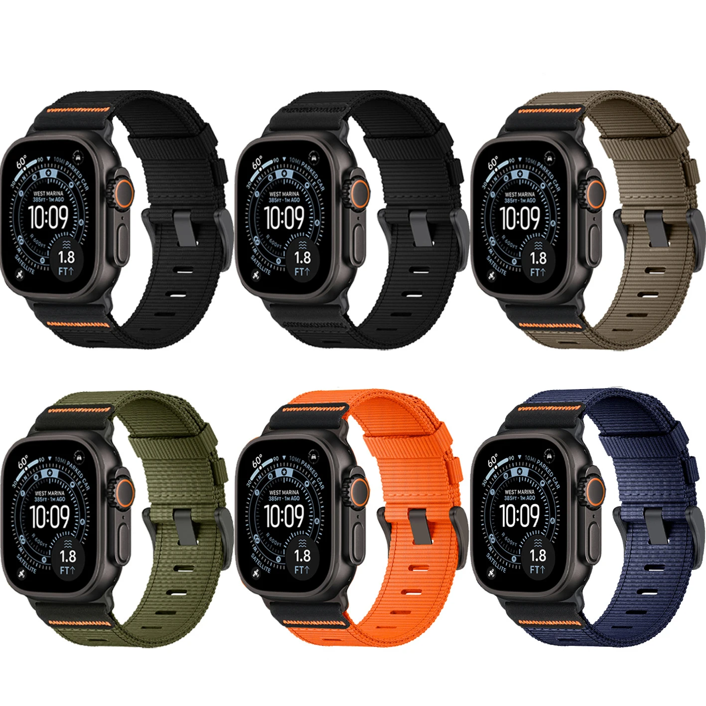 Canvas Nylon Strap for Apple watch Band Ultra 3/2/1 49mm 46 45 44 42 mm Sport Bracelet Correa Belt iWatch Series SE 11 10 9 8 7