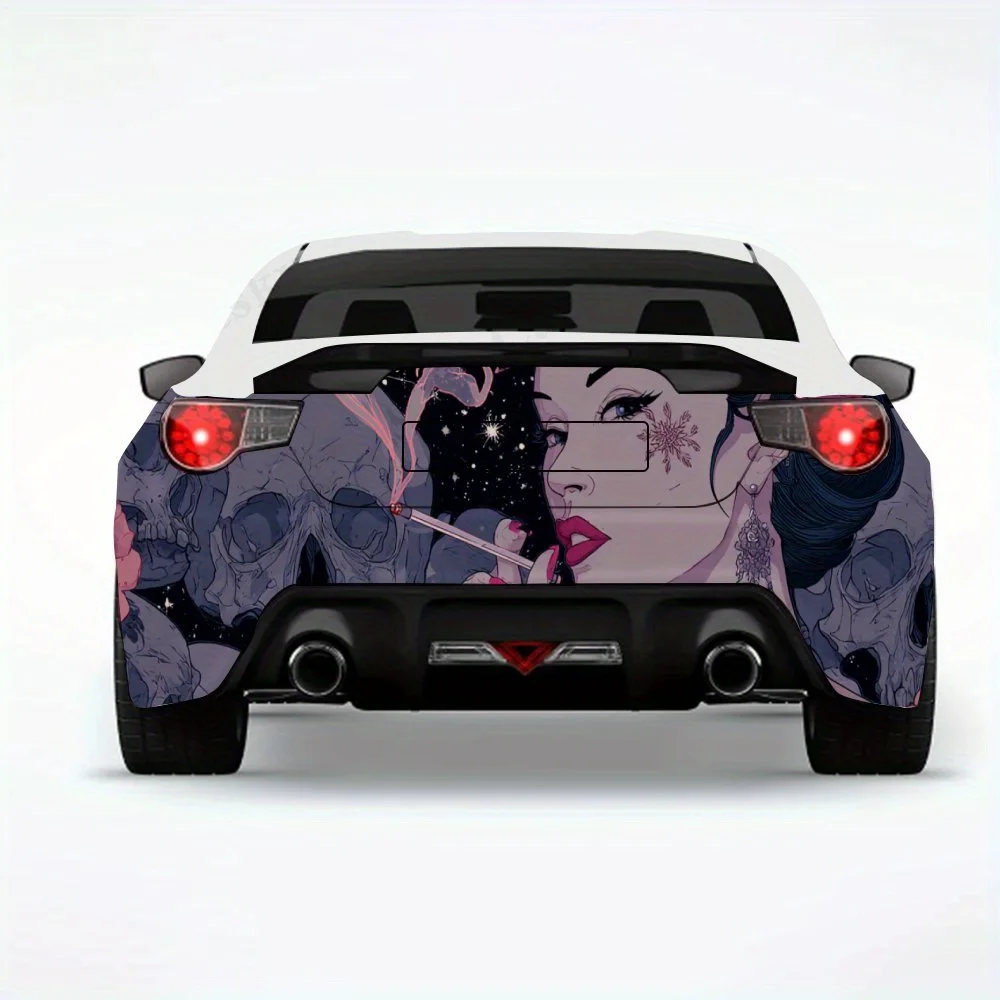 

Темная женщина череп роза автомобильная наклейка, автомобильные виниловые обертки для украшения и защиты-водостойкие самоклеящиеся виниловые наклейки Dec