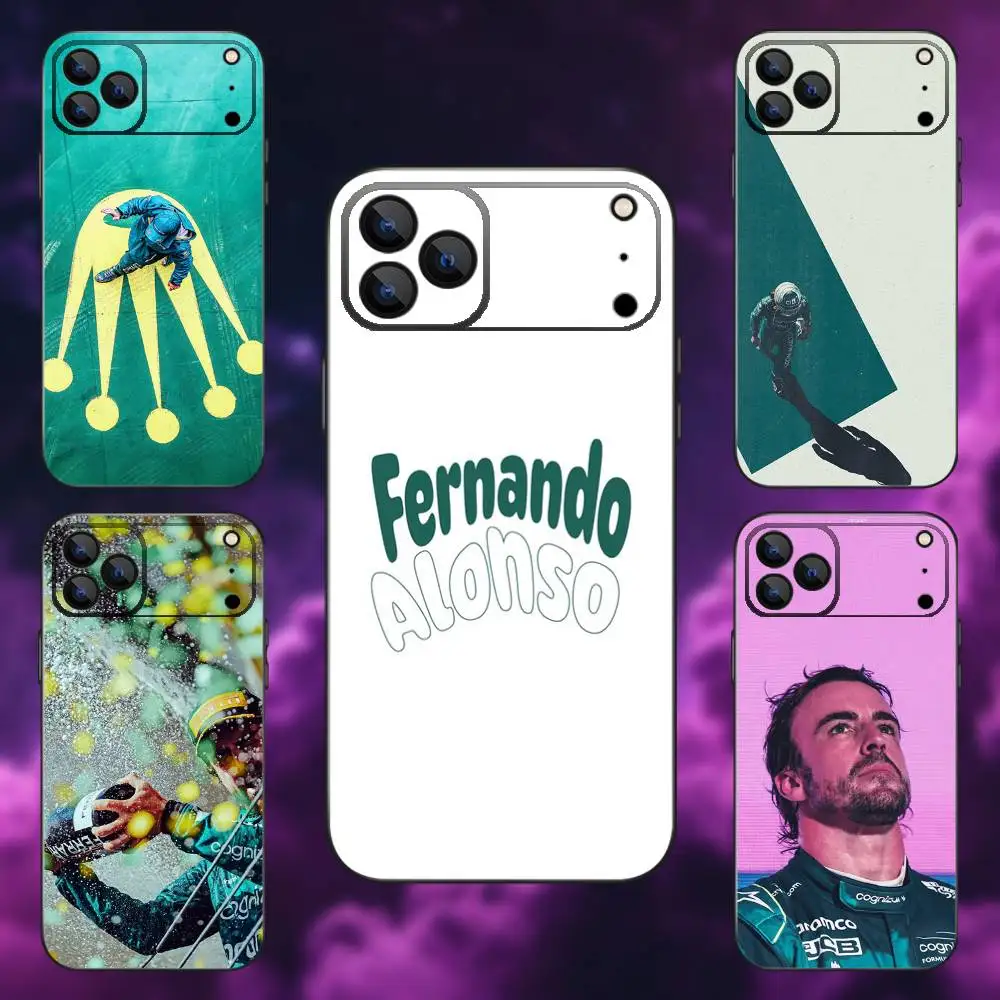 

Racing 14 F-FernandoS A-Alonso Phone Case For iPhone 17,16,15,14,13,12,Pro,Max,Plus,E,SE4,Air,Mini Black Soft Box