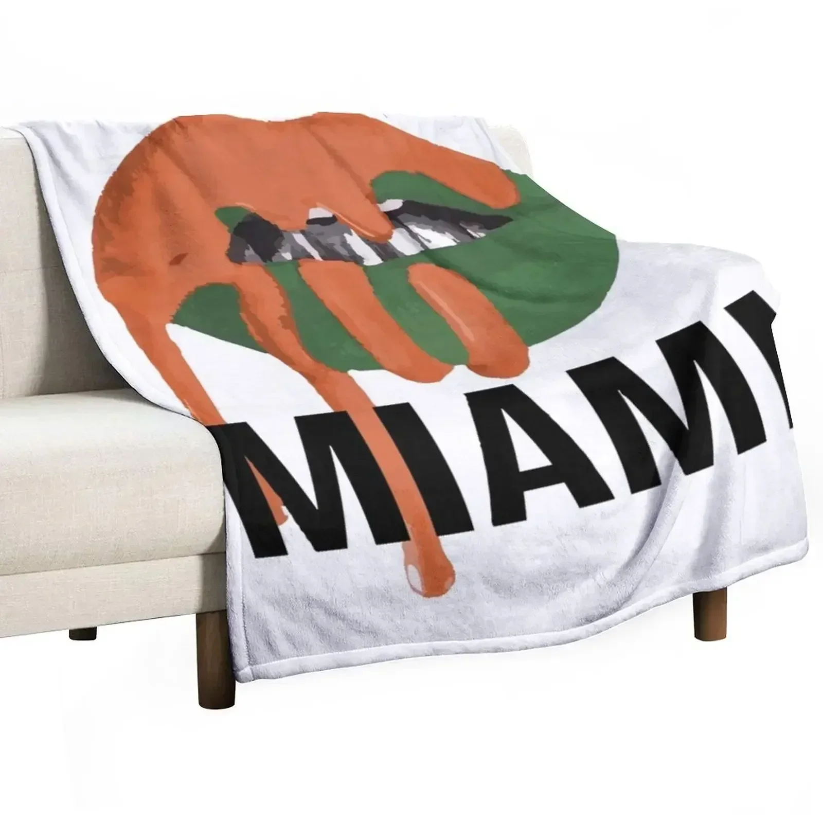 Univeristy of Miami Varsity Lips Throw Blanket Polar Blankets For Bed Luxury Brand Furry Bed covers Blankets
