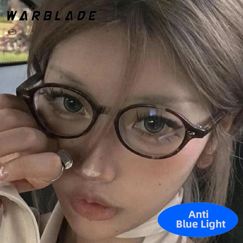 

Vintage Rivets Decorate Oval Small Frame Brand Designer Women Men Anti Blue Light Computer Reading Eye Protection Eyewear Female