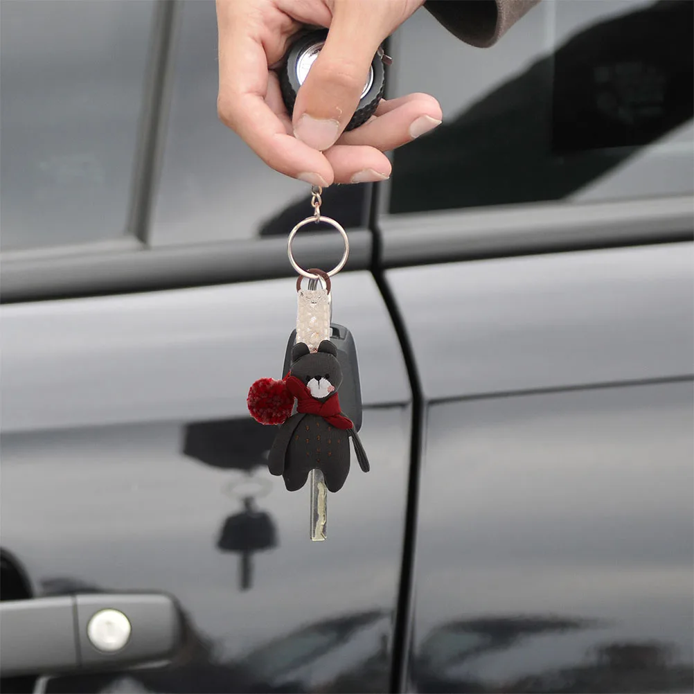 

2Pcs Car Keychains Cute Small Stuffed Animal Pendant Soft Fabric Bag Charm Backpack Keyring for Girls Boys Cute Bag Charms