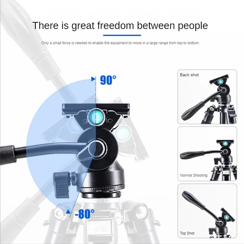 

New Mini Panoramic Tripod Head Hydraulic Fluid Video Damping Metal Head for Tripod Monopod Camera Holder Stand