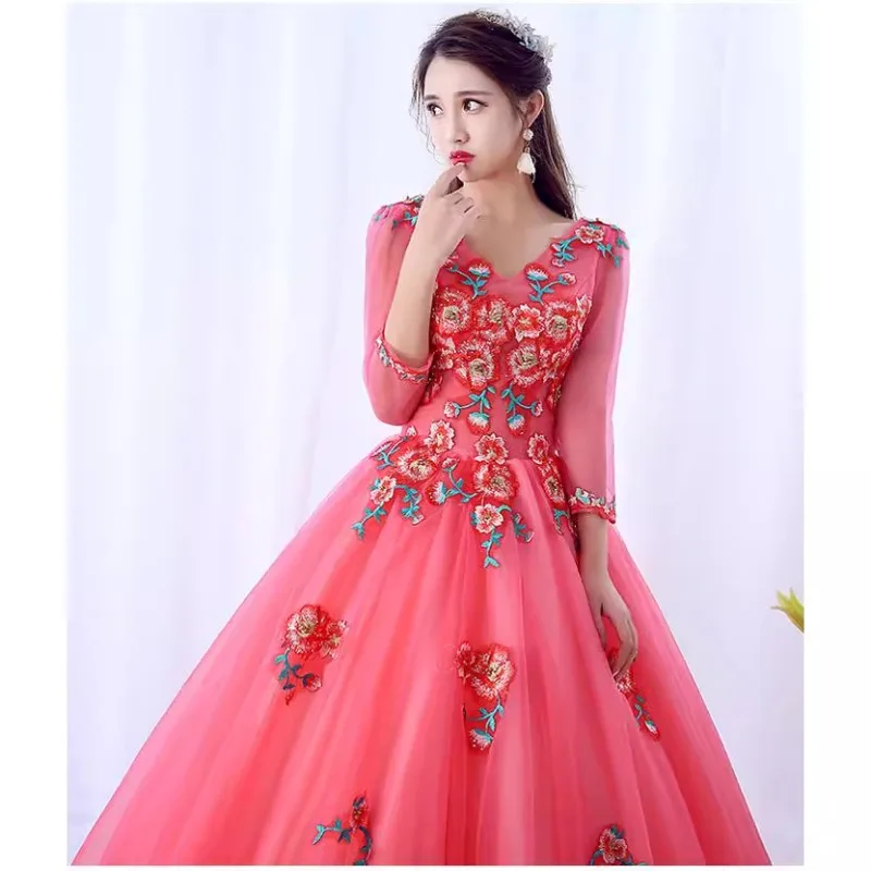 2025 feminino novo verão sexy com decote em v bordado grande pingente vestido de noite moda emagrecimento manga longa vestido de malha