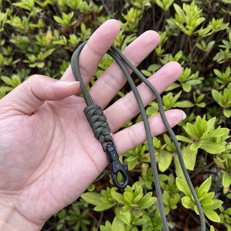 2PCS Paracord Braided Neck Lanyard with Rotating Clip for ID Badge Holder Wallet Key