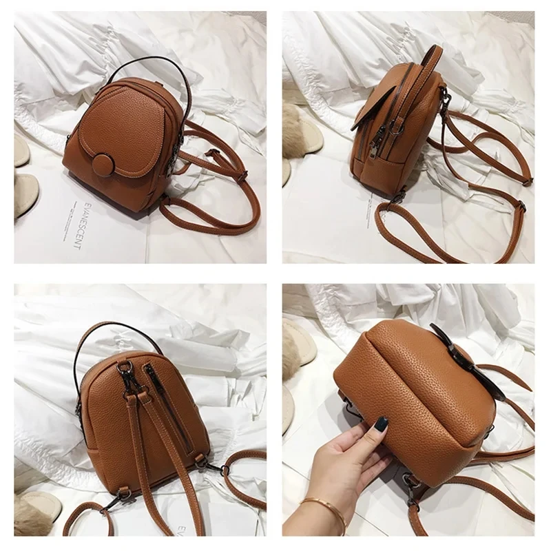 New Designer Fashion Women Leather Backpack Mini Soft Touch Multi-Function Small Backpack Female Ladies Shoulder Bag Wholesale