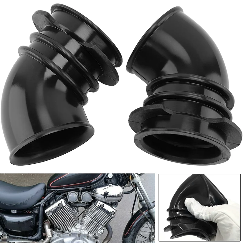 2 PCS Motorcycle Rubber Carburetor Intake Manifold Interface For Yamaha XV400 XV 400 Virago 1991-1994