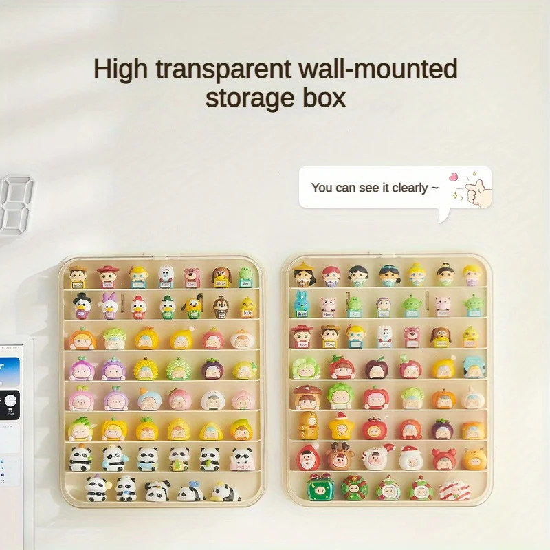 Wall-Mounted Blind Box Storage Box for Pop Bean Transparent Acrylic Action Figures Display Cabinet Toys Doll Display Box