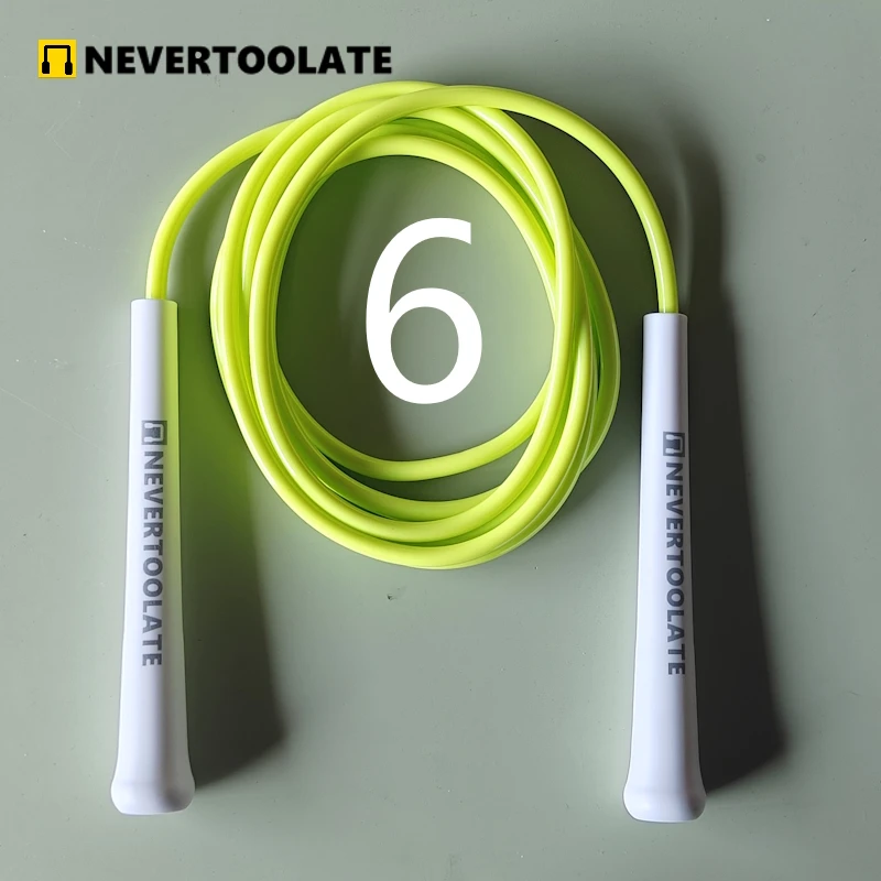 Corda de pular de pvc de 6mm de espessura, 140 gramas 80a com fio central, cabo de vinil, cabo longo de 15.5cm, nunca isolado, agarrar exercício fitness