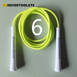 6mm grubości PVC skakanka 140 gram 80A z gwintem rdzeniowym sznurek winylowy 15.5cm długi uchwyt NEVERTOOLATE hitt ćwiczenia fitness