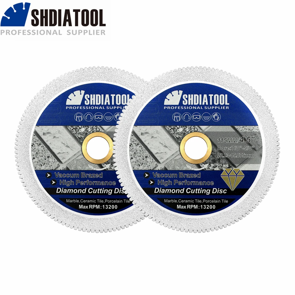 

SHDIATOOL 1/2/3/5pcs 4.5" Diamond Cutting Disc Dry Marble Porcelai Artificial Stone Hole 22.23mm Circular Saw Blade Ceramic Tile