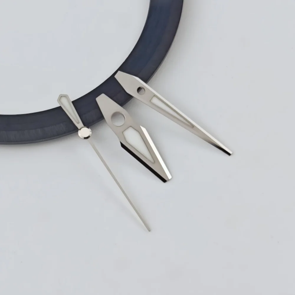 NH35 penunjuk jam tangan 5 sisi polesan dengan lapisan BGW9 bercahaya, modifikasi penunjuk GS untuk jam tangan mekanik NH36/NH34/NH38, aksesori jam tangan 12.5