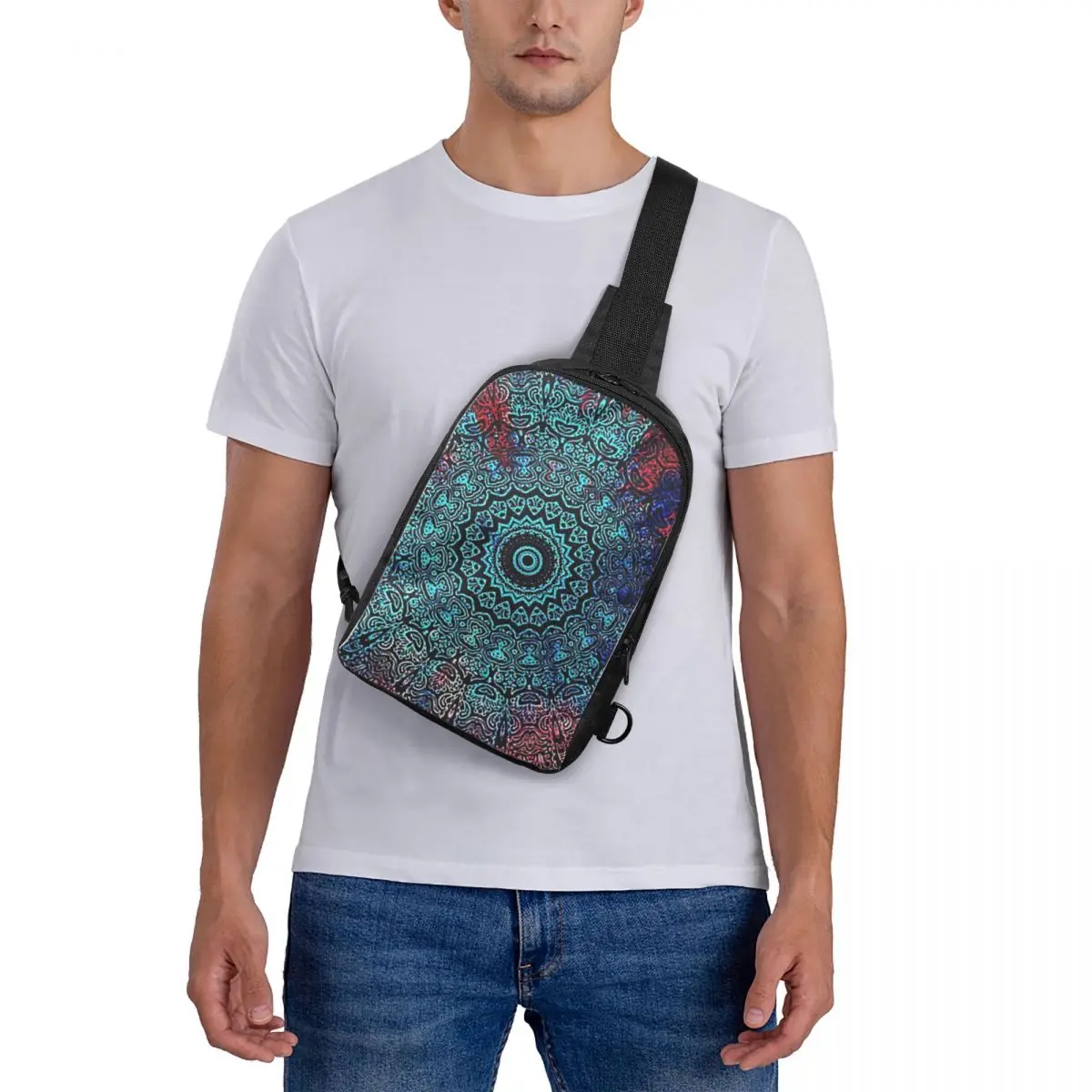

Bohemian Passion Mandala Zen Yoga Meditation Chest Bag Crossbody Backpack Sling Shoulder Bag For Men Travel Hiking Daypack