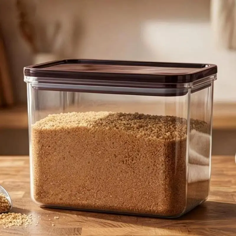 ~Sealed Coffee Bean Storage Jar With Lid Minimalist Food Storage Container Clear Dry Goods Moisture-Proof And Fresh-Keeping Jar