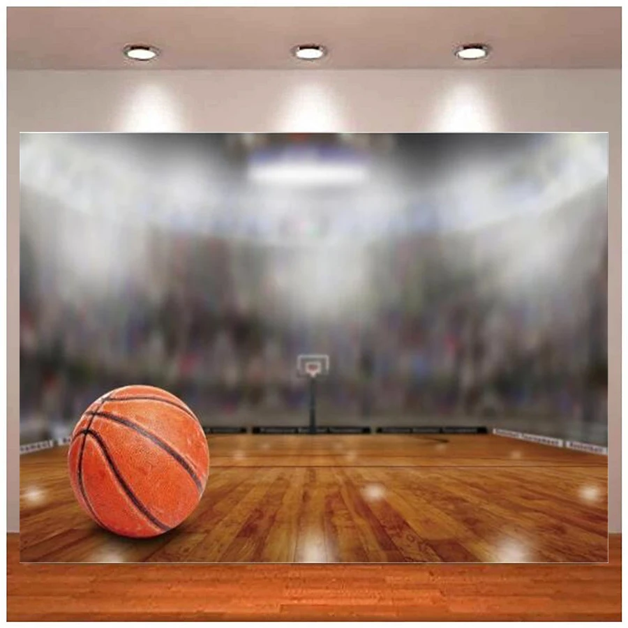 Photography Backdrop Sports Spotlight Basketball Stadium Floor Birthday Party Baby Portrait Photographic Background Poster