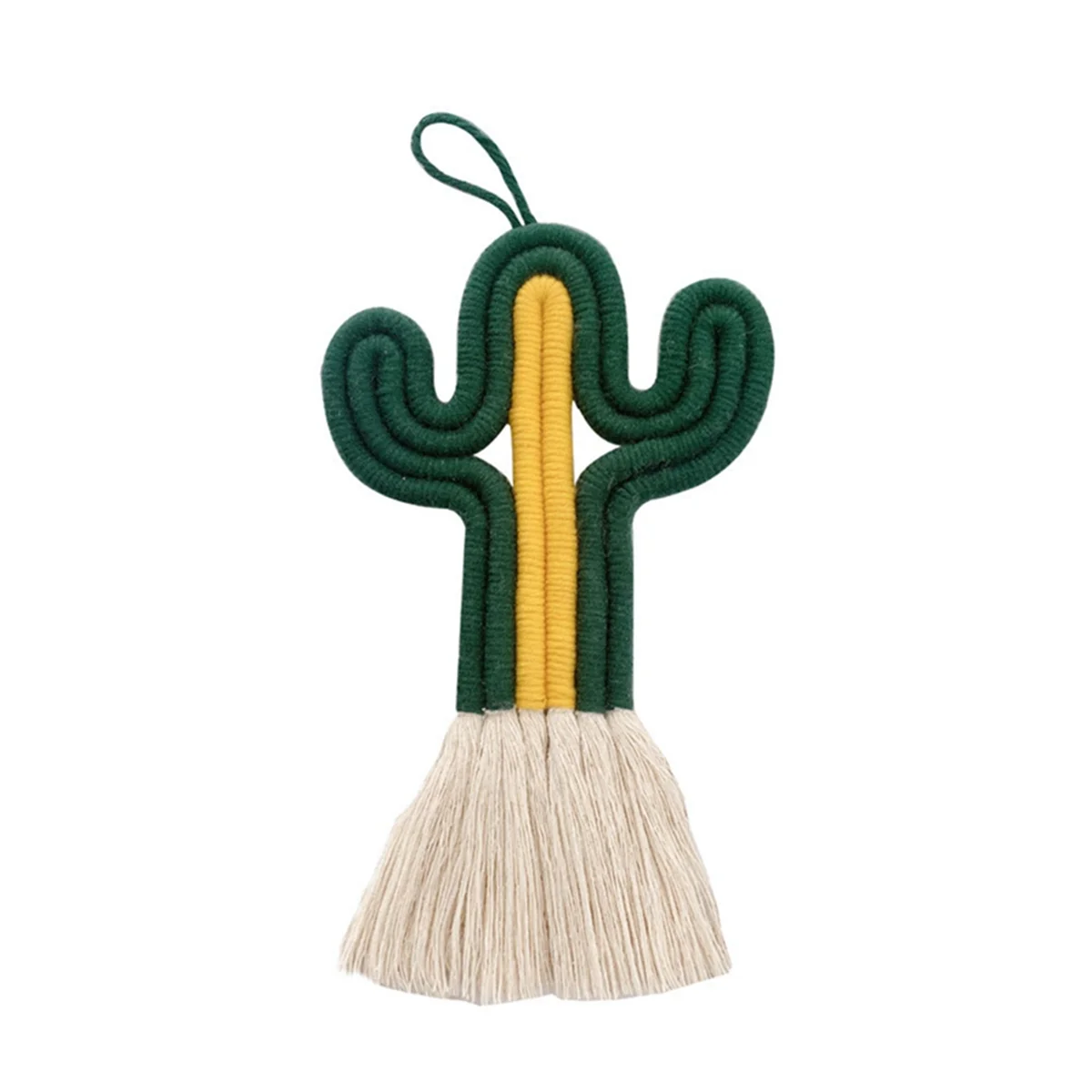 Ornament Cactus Room-Decor -Woven Wall Hanging Cute Nursery Wall Decor Gift Cute Swing Car Pendant Dark Green