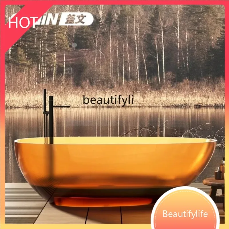 XX80 Bathtub transparent color double hotel designer independent integrated bathtub custom