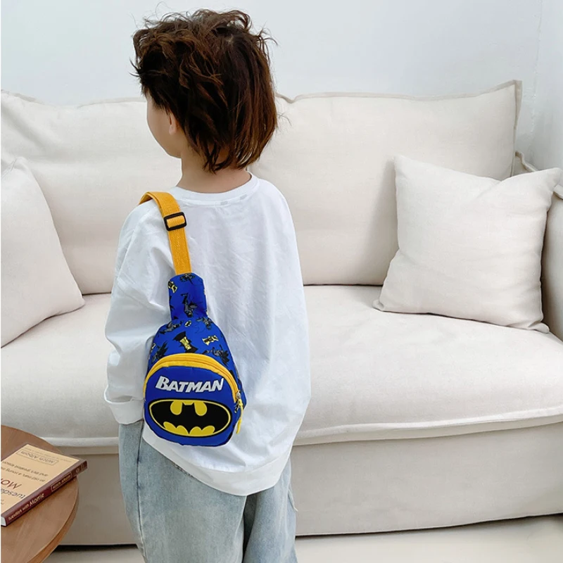 DC Batman Superman Anime Nylon Polyester Cartoon Superhero Shoulder Crossbody Bag Children Backpack Chest Bag Birthday Gifts