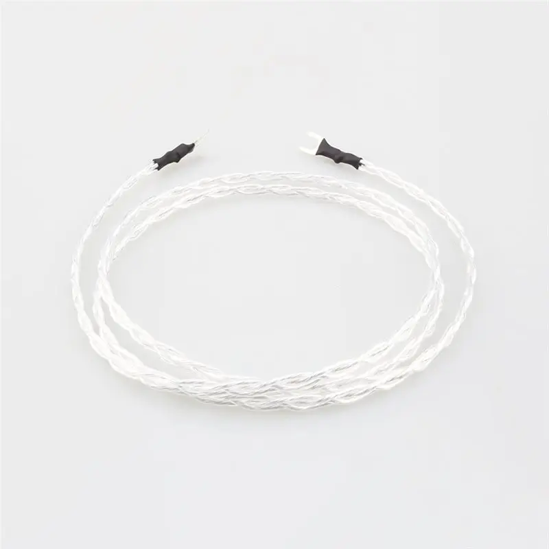 AA60 HiFi Bridge Cable 3AG OFC Silver Plated Y Spade Plug for Jumper Cable for LP Vinyl Phono Amplifier Ground Wire Silver