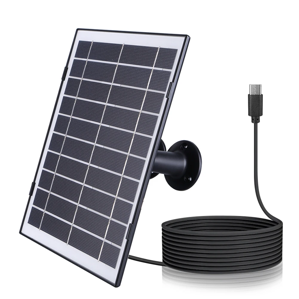 5V 30W Zonnepaneel Micro USB + Type-C 2in1 Outdoor Solar Oplaadpaneel 9.8Ft Oplaadkabel voor Beveiligingscamera voor Eufycam 3C/2C