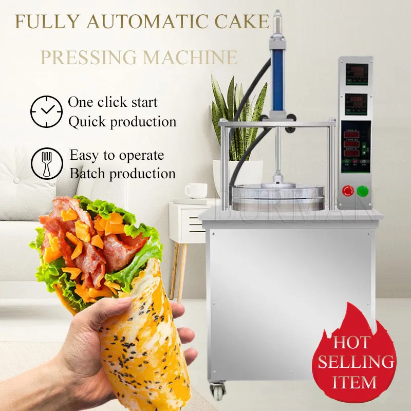 Automatic Pneumatic Tortilla Pizza Former Pancake Bread Pizza Crust Base Dough Pita Press Presser Form Naan Make Machine