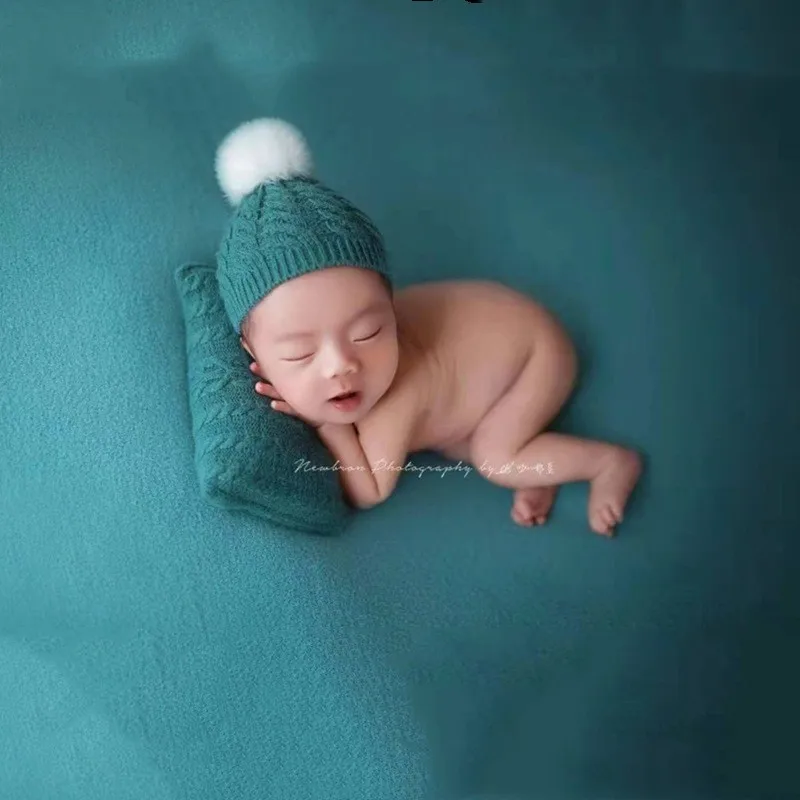 Topi Pom Putar Baru Lahir 2023 dengan Set Bantal untuk Alat Peraga Fotografi, Alat Peraga Foto Bayi