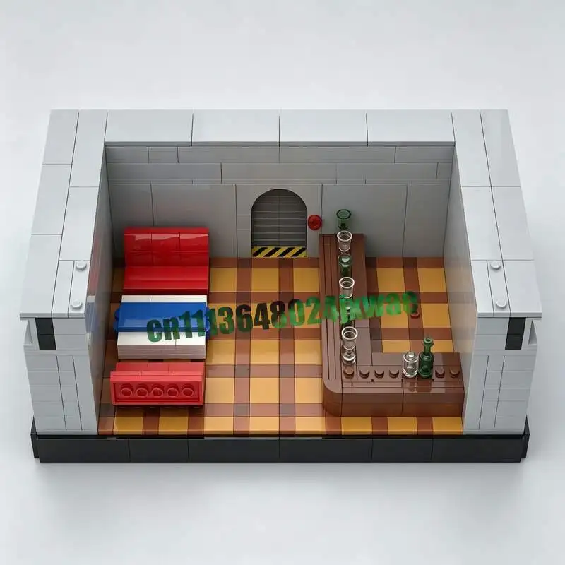 NEW 883PCS Restaurant Upper Levels MOC Creative Street View Model Custom Puzzle Architecture DIY Assembly Building Blocks Gifts
