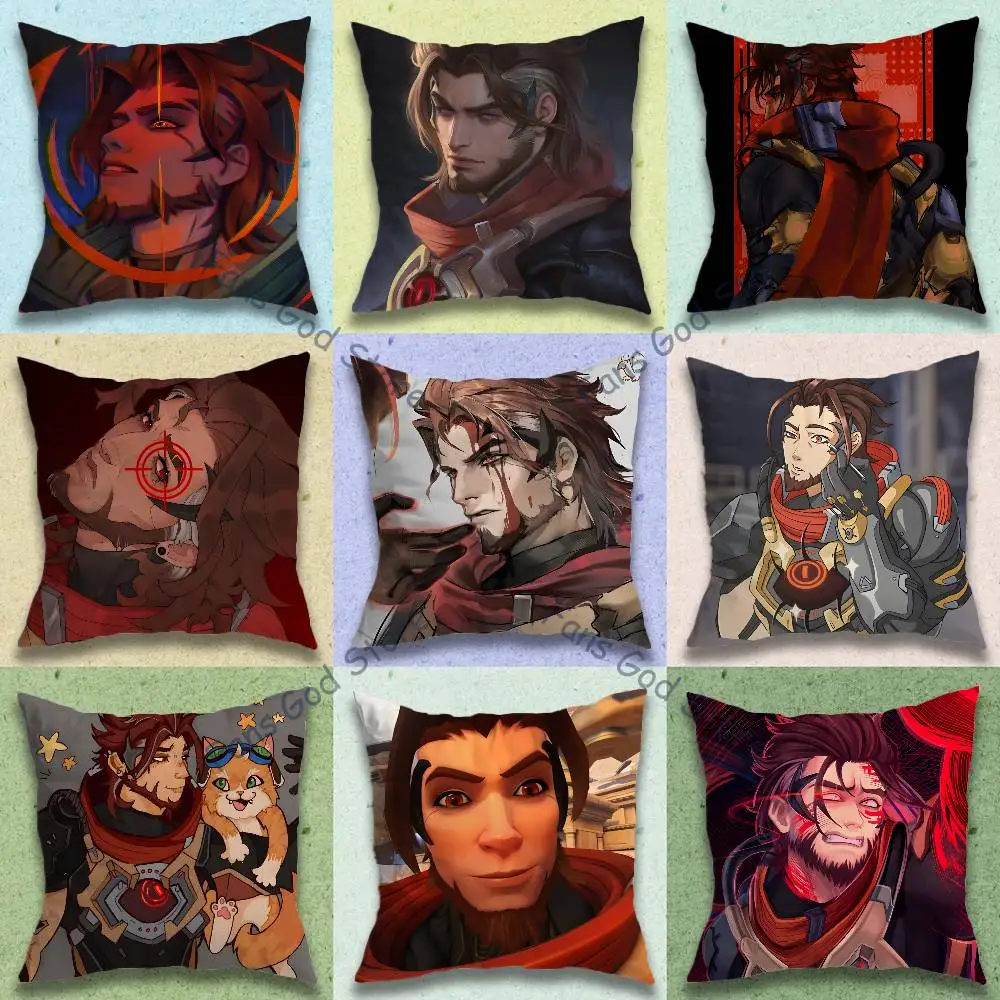 Emre O-Overwatch Pillow Case Plush Pillow Cases Home Decoration Pillow Cover for Sofa Bed Chair Living Room