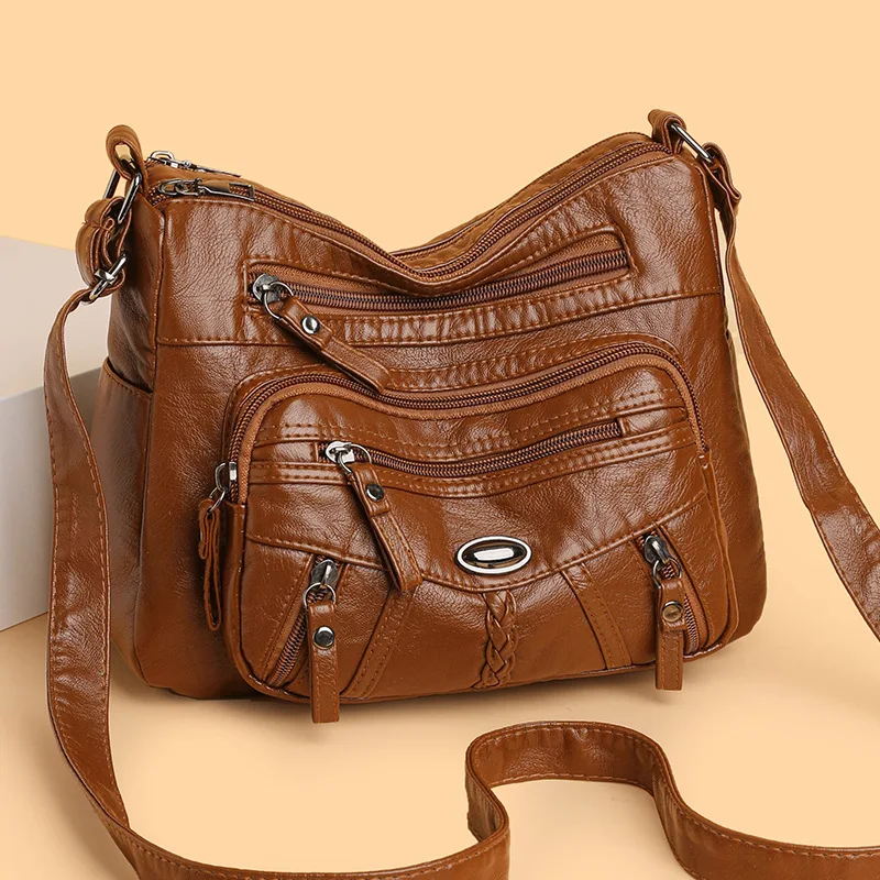 

Новая женская сумка через плечо из мягкой кожи большой вместимости для поездок на работу и путешествий, повседневная, простая, стильная, с отделением для мобильных устройств.