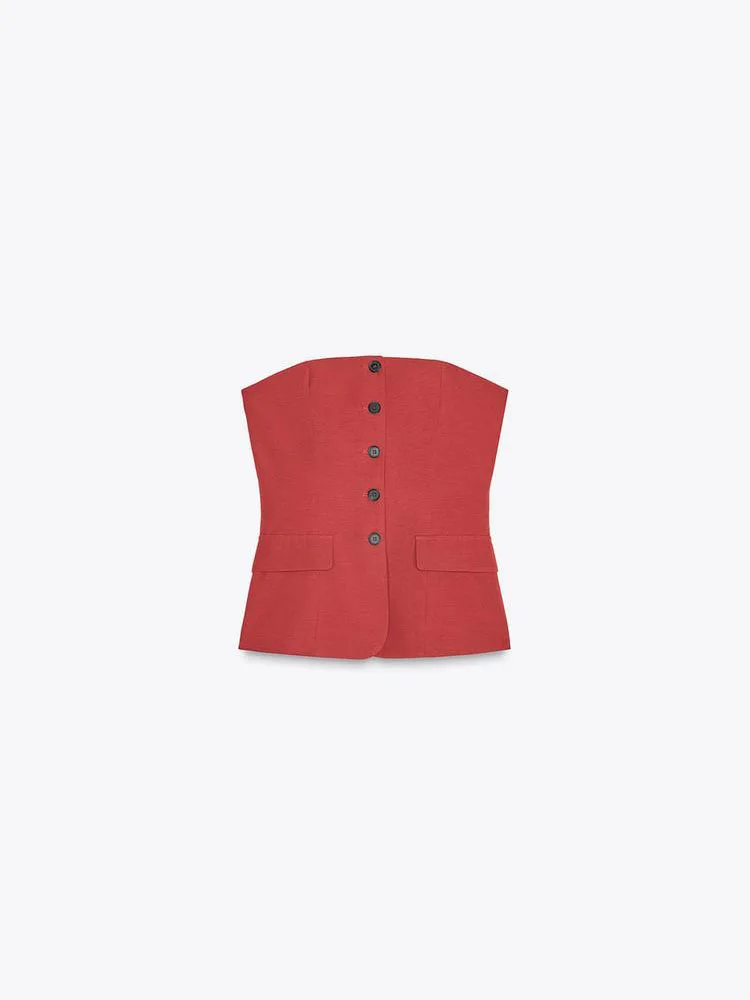 Summer New Women's Casual Strapl Top with Button Decoration And Long Pants Faion Set for Adult Women in Their 20s And 30s