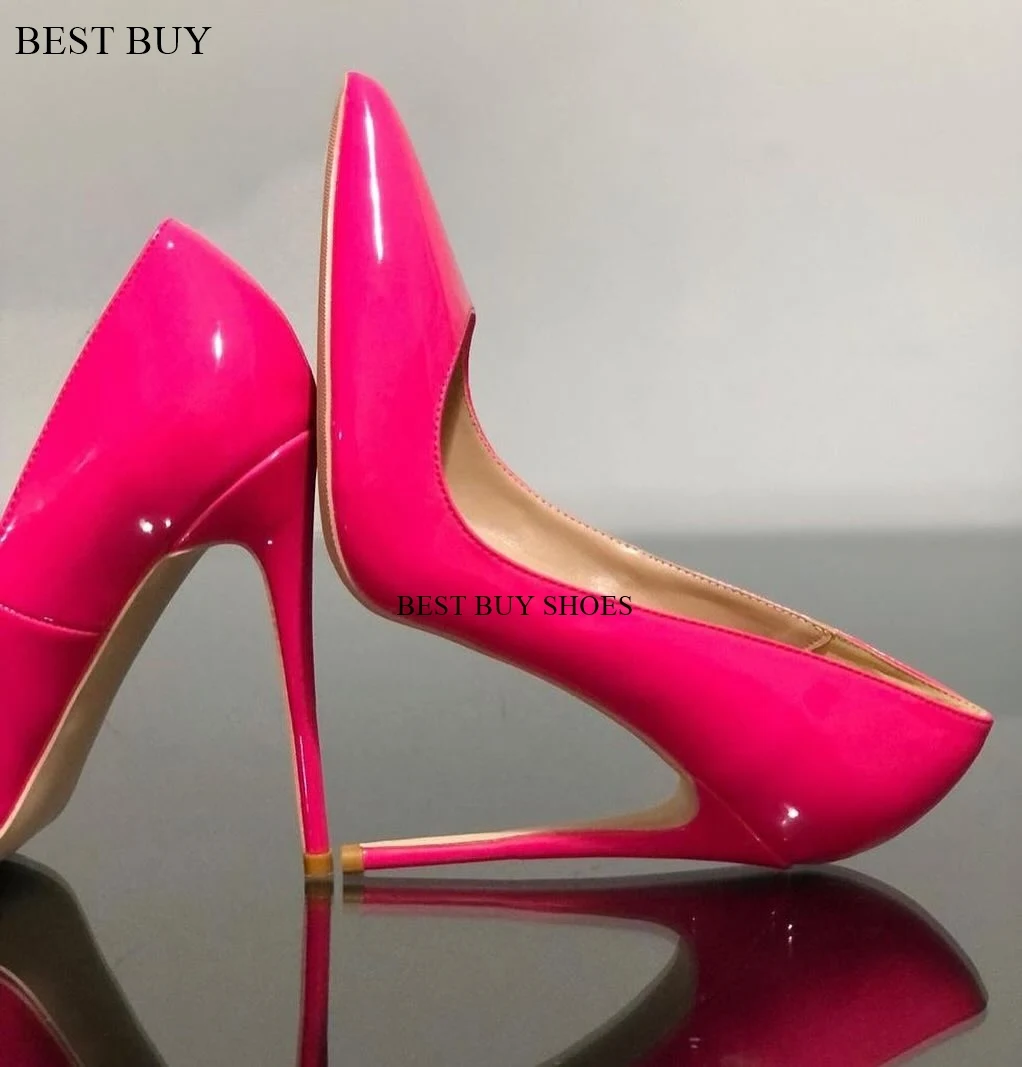 

Black pink pointed toe shoes 8cm 10cm 12cm high thin heel party wedding office daily wear plus size 35-43 women pumps