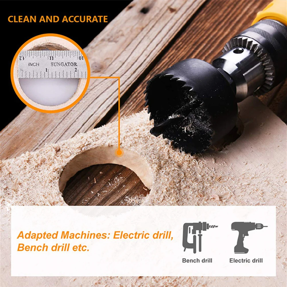 5/8/13pcs Hole SAW Kit 19-127mm HOLE CUTTER Drill bit TOOL Hole SAW set for wood Plastic wood CUTTER