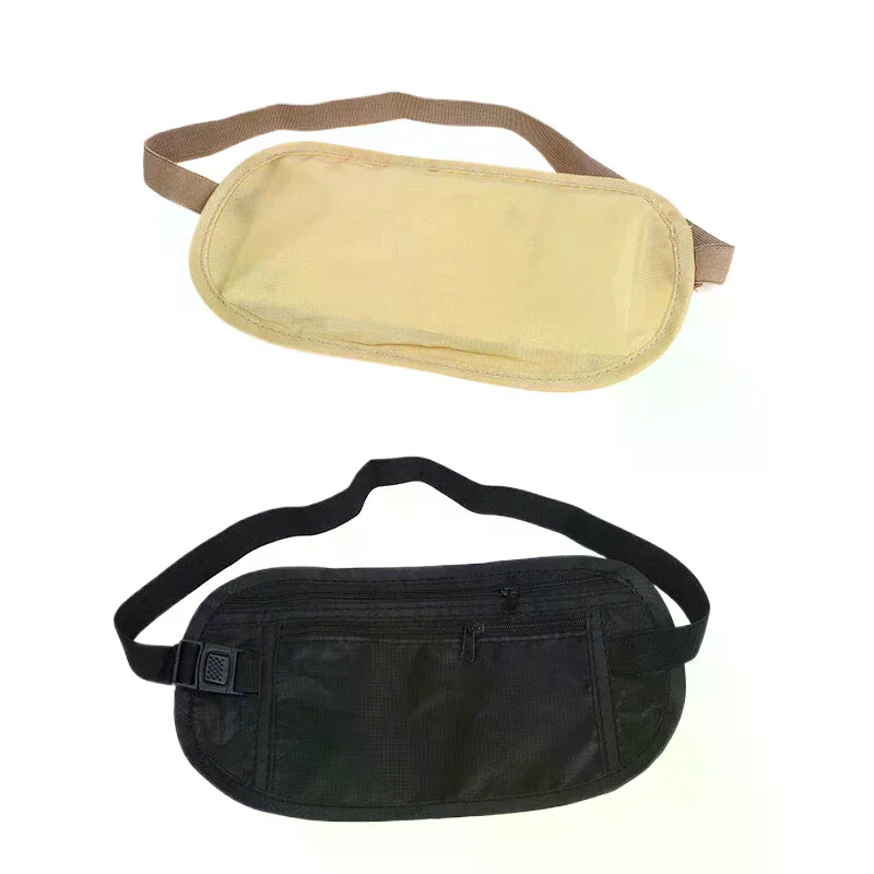 Universal Sports Waist Bag Money Belt For Travel Women And Men Slim Hidden Travel Wallet Mobile Phone Anti-theft Bag 1PC