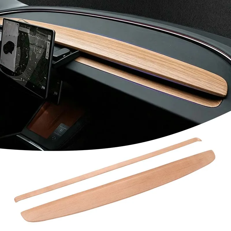 For 2025+Tesla Model 3/Y/L ABS pear wood grain dashboard decorative panel, interior door trim strip, car interior accessories
