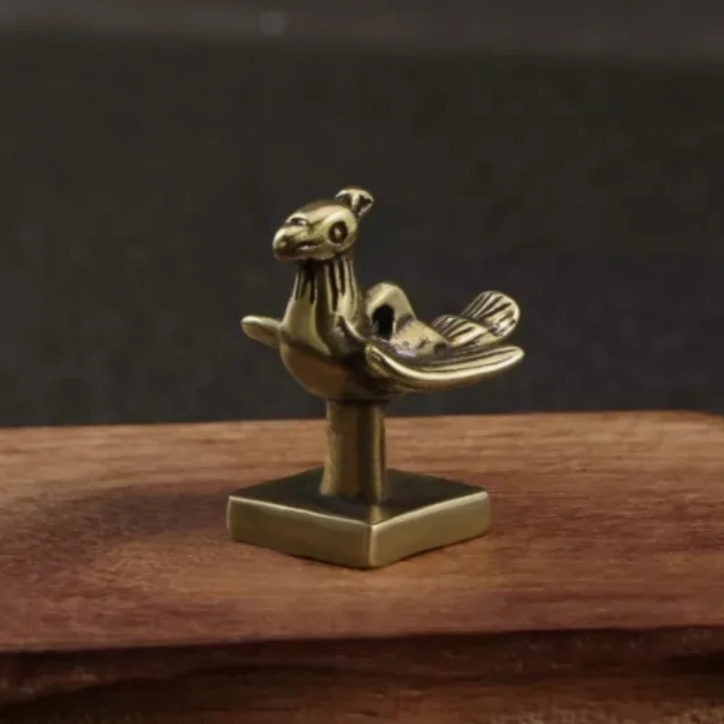 

Bird Seal Solid Brass Figurine Small Statue Home Ornament Figurines Collectibles