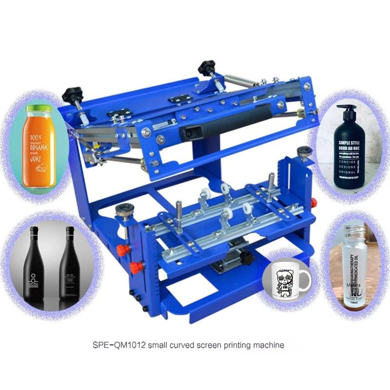 SPE-QM1012 Small Curved Screen Printing Machine Curved Screen Printing Machine Manual Curved Printing Bottle Cup