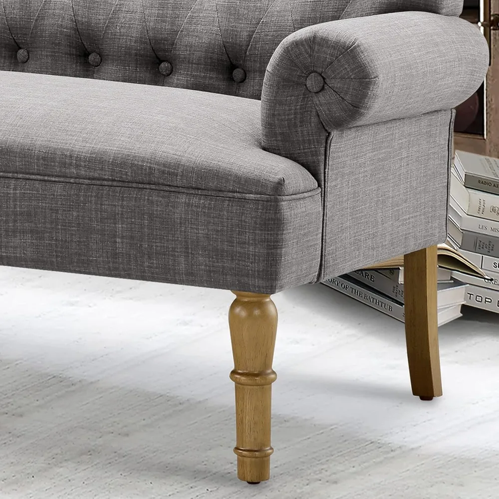 أريكة Drennan Loveseat لغرفة المعيشة، أريكة في صندوق، أريكة بارا سالا، أثاث مقاعد الحب، أرائك طويلة، أريكة، رمادي نسيجي