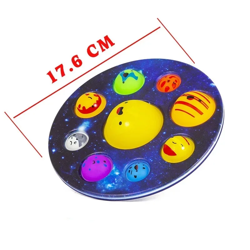 Eight Planets Dimple Push Bubble Fidget Toy Portable Sensory Stress Reliever Anti-Anxiety Relaxing Toy for Adults Office Leisure