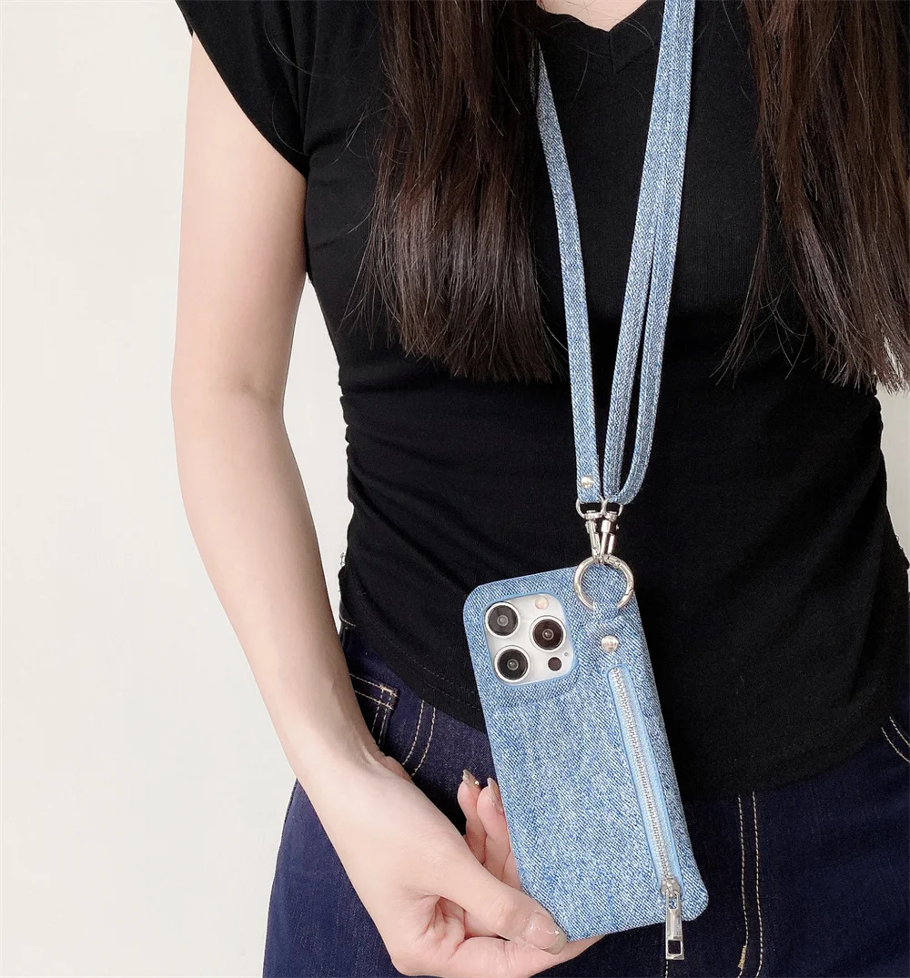 

Fashion denim coin wallet card bag stand phone case for iPhone 11 12 13 mini 14 15 plus 16 promax 16 cover slot protective cover
