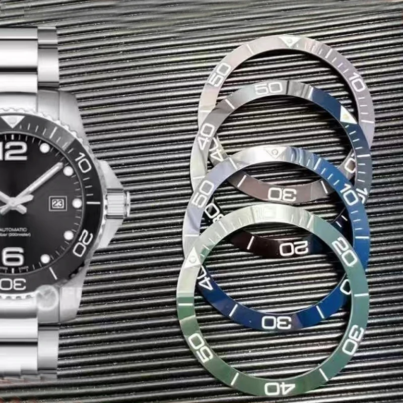 Tilt 38.6mm * 31.3mm Thickness 1.7mm Various Bezel Ceramics Bezel Watch Insert Replacement to Longines Conquest Surface