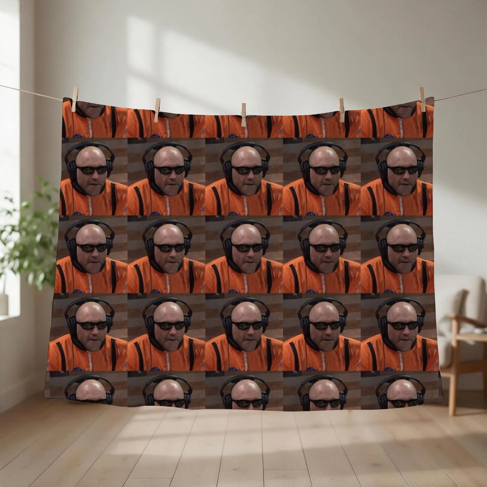 Joe Rogan in Outer Space Throw Blanket couch cozy soft plush fuzzy picnic outdoor blanket