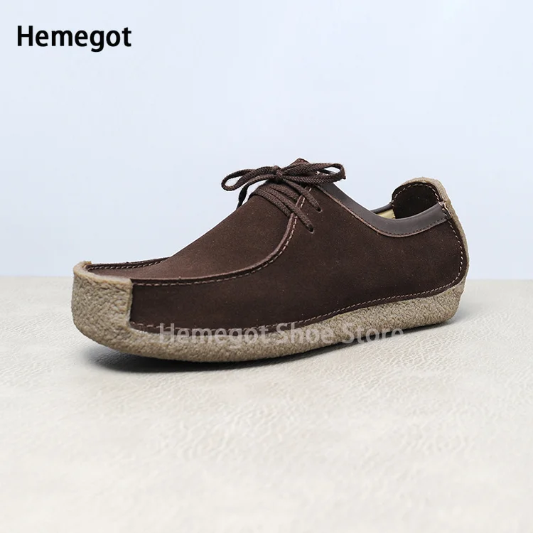 Men Low-Top Loafers High Quality Suede Cowhide Casual Leather Shoes Comfortable Rubber Soles Driving Shoes Driving Shoes