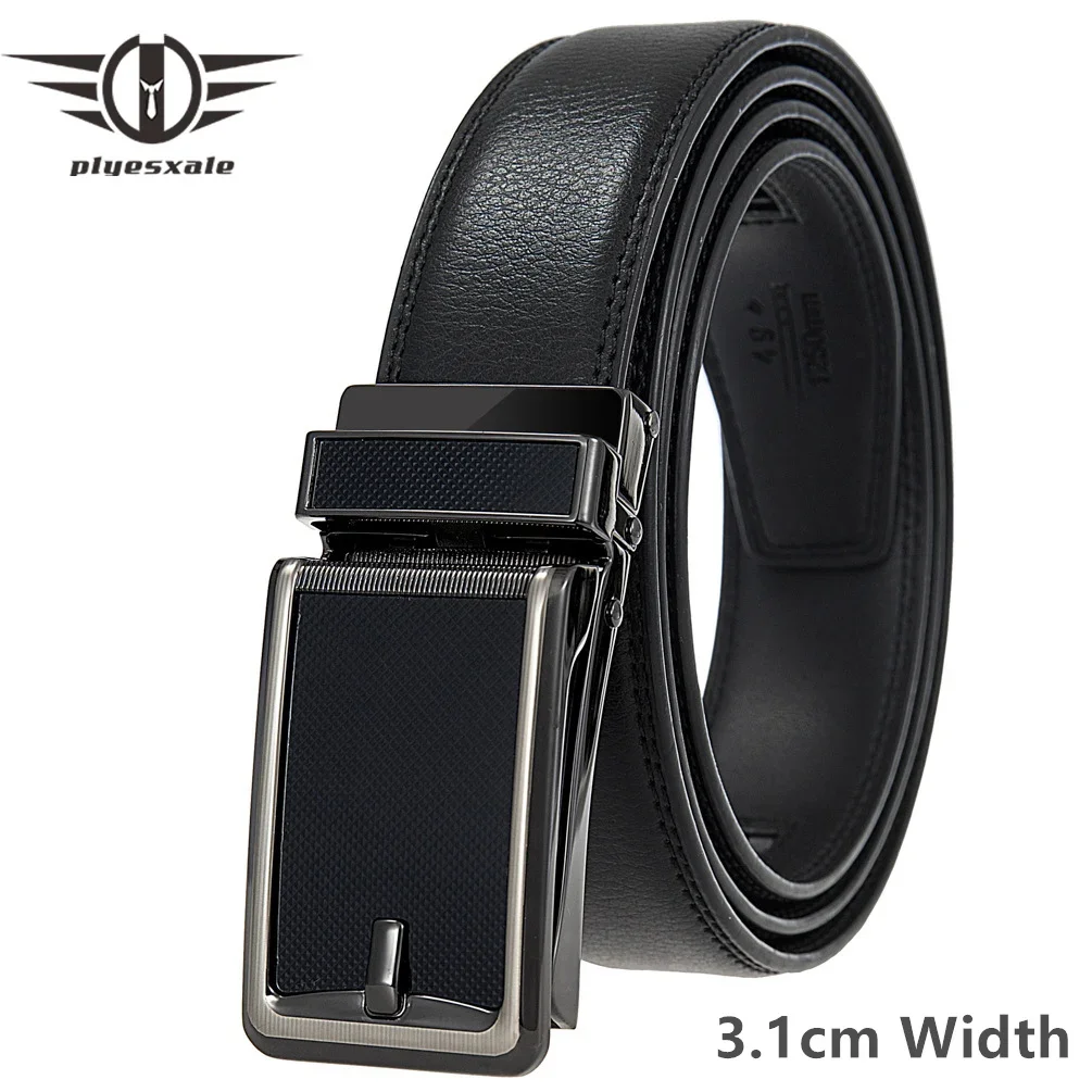 3.1cm Width Designer Belts Men High Quality Genuine Leather Automatic Buckle Belt Men Luxury Cowskin ceinture homme B1104