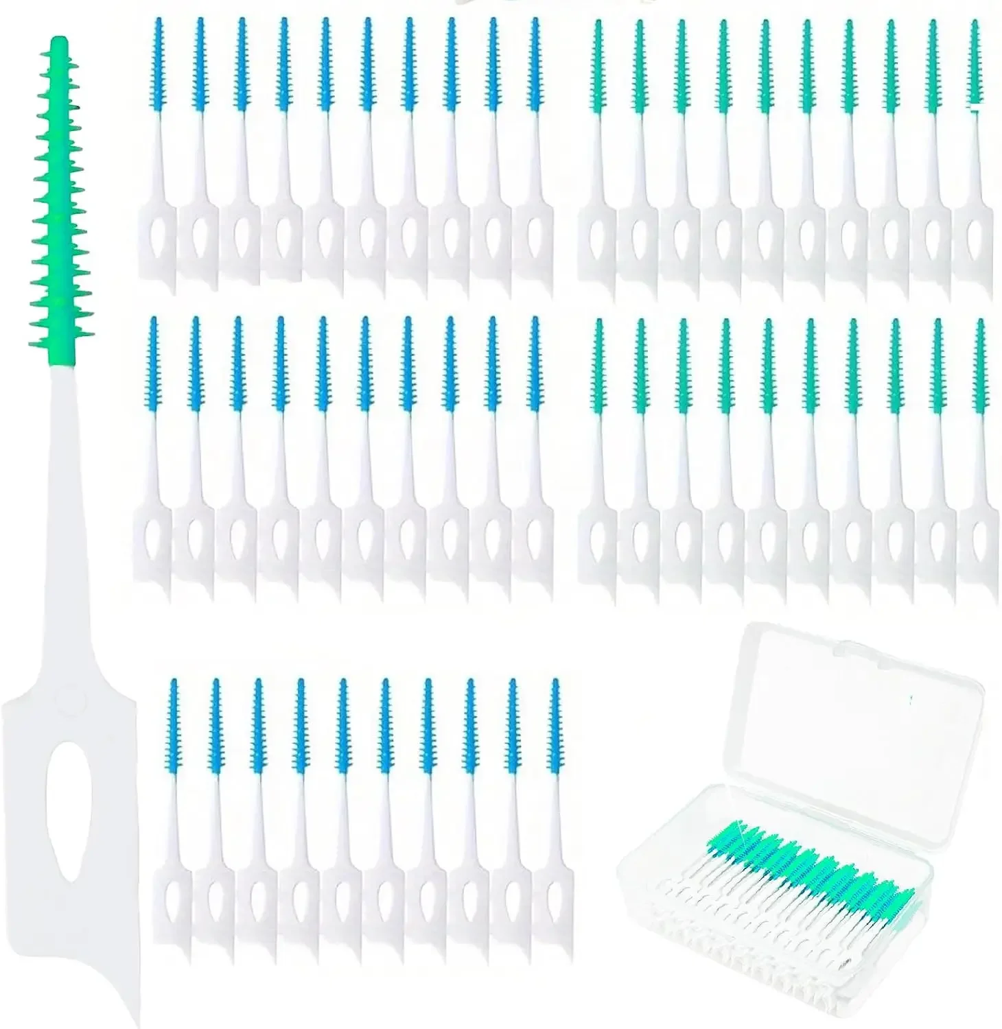 250 Pieces Dual-Use Interdental Brushes Silicone Disposable Dental Picks Premium Dental Floss Picks for Effective Teeth Cleaning