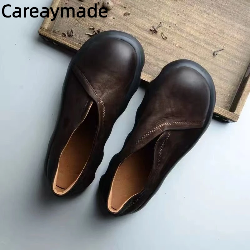 

Careaymade-женская обувь из натуральной кожи, широкая версия, женские туфли Forest на толстой подошве с начесом, очень милая повседневная обувь