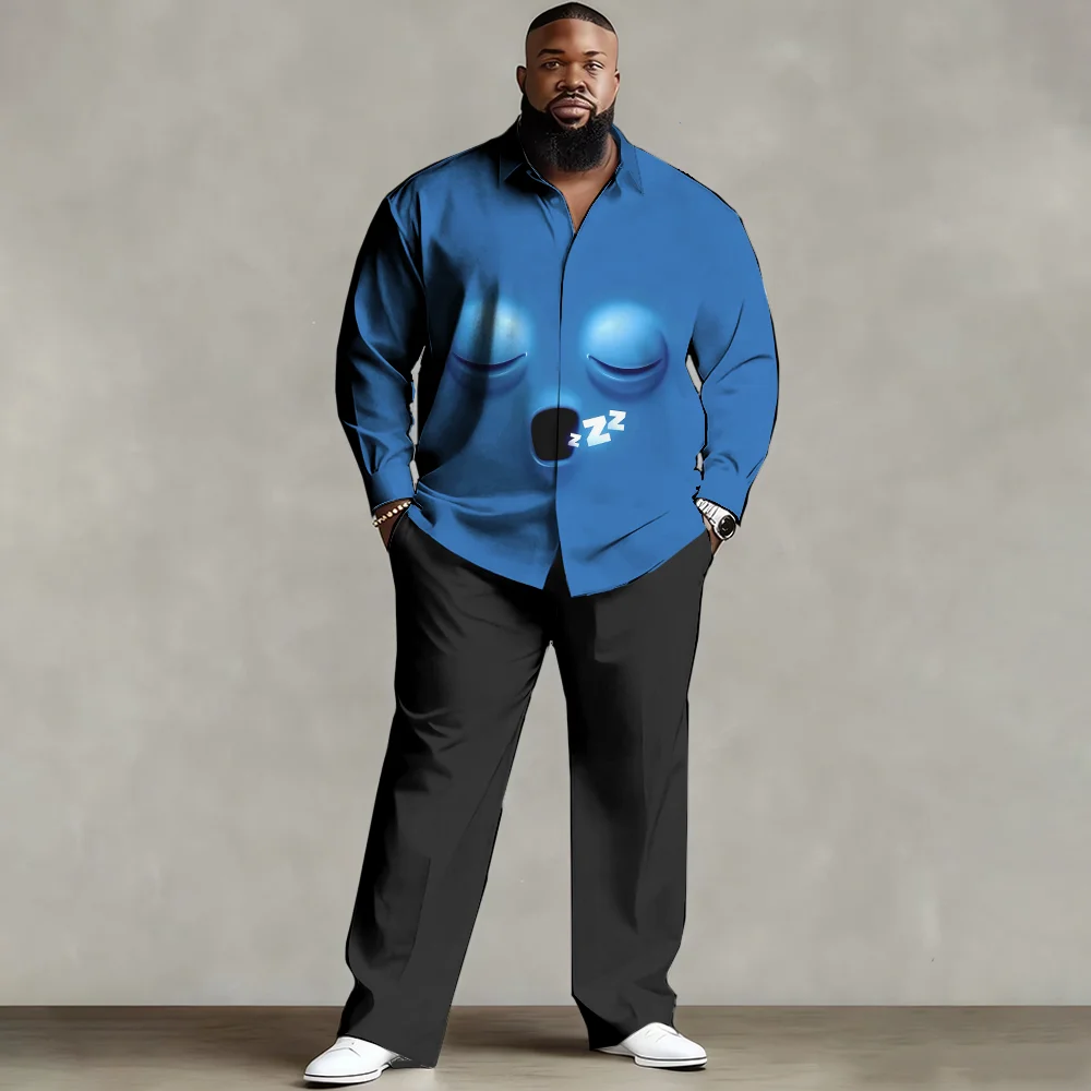 

S-9xl plus size Men's Shirt Set: Goofy Animal Charm - Breathable Fabric, Sleek Witty Animal Designs, Wrinkle-Resistant,