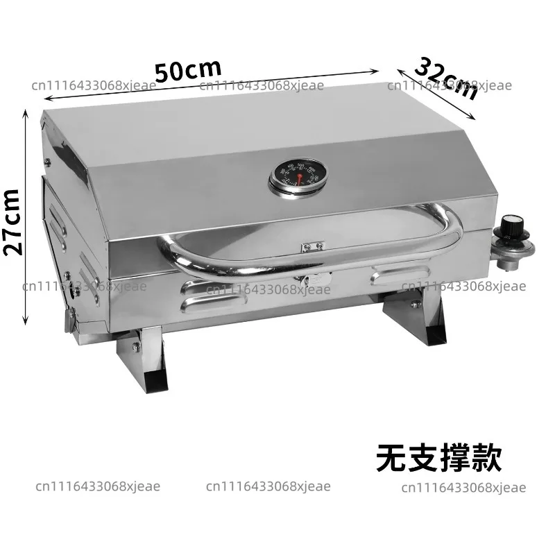 Stainless Steel  Grill Portable Gas Cassette Grill with Rod Holder Rod Insertion Marine Grill